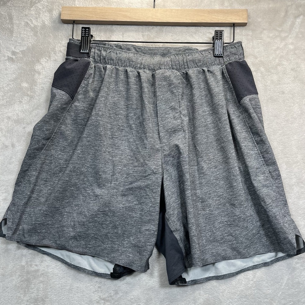 Lululemon Men's Surge Shorts 6" Inseam Sz Small Lined‎ Heathered Grey